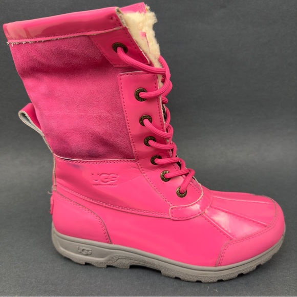 UGG Australia Kids Butte II Patent Dove Pink 1014396K Lace Up